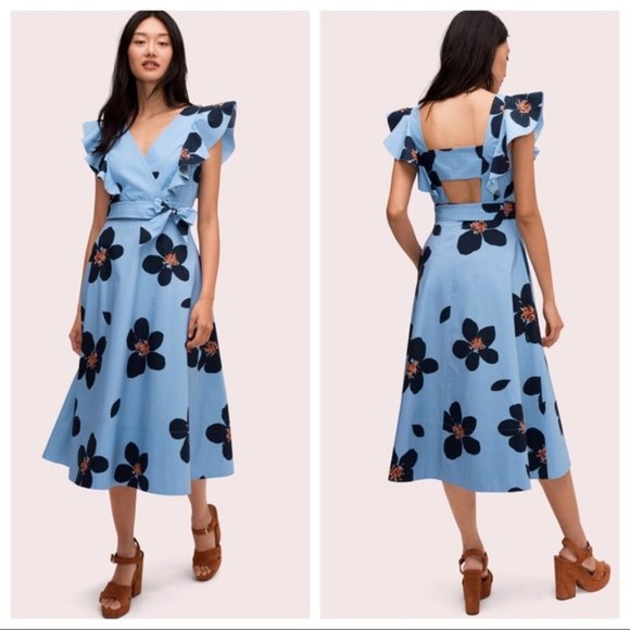 Grand Flora Poplin Midi Dress 